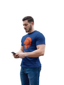 Leo (BG Red)(Blue T) - Printed Zodiac Sign Tshirts - Made especially for astrology lovers people