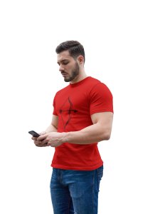 Sagittarius (BG chocolate)(Red T) - Printed Zodiac Sign Tshirts - Made especially for astrology lovers people