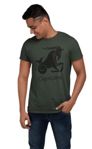 Capricorn (BG Black) (Green T) - Printed Zodiac Sign Tshirts - Made especially for astrology lovers people