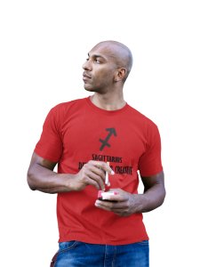 Sagittarius, deep feeling and creative (BG Black) (Red T) - Printed Zodiac Sign Tshirts - Made especially for astrology lovers people