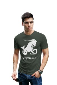 Capricorn (BG White) (Green T) - Printed Zodiac Sign Tshirts - Made especially for astrology lovers people