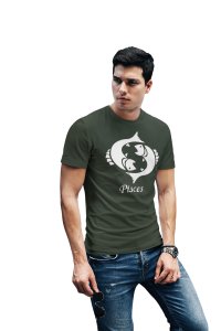 Pisces (BG White) (Green T) - Printed Zodiac Sign Tshirts - Made especially for astrology lovers people