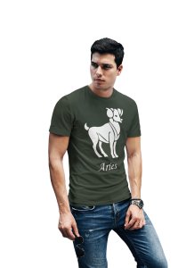 Aries (BG White) (Green T) - Printed Zodiac Sign Tshirts - Made especially for astrology lovers people