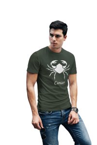 Cancer (BG White) (Green T) - Printed Zodiac Sign Tshirts - Made especially for astrology lovers people