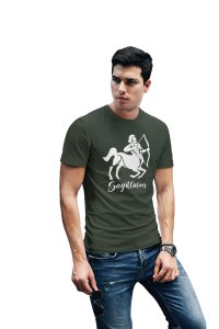 Sagittarius (BG White) (Green T) - Printed Zodiac Sign Tshirts - Made especially for astrology lovers people