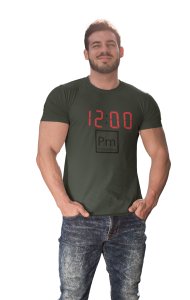 12:00 pm (Green T) -Clothes for Mathematics Lover - Foremost Gifting Material for Your Friends, Teachers, and Close Ones