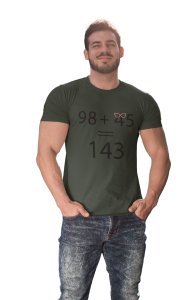 98+45=143 (Green T)- Clothes for Mathematics Lover - Suitable for Math Lover Person - Foremost Gifting Material for Your Friends, Teachers, and Close Ones