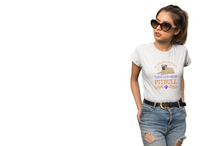All dogs were created equal then god made pitbull -White - printed cotton t-shirt - Comfortable and Stylish Tshirt