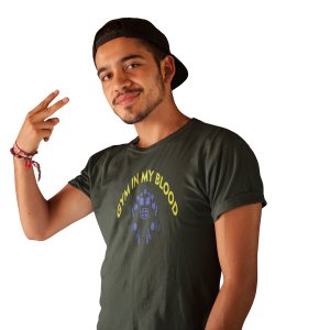 Gym in my Blood Round Neck Gym Tshirt - Foremost Gifting Material for Your Friends and Close Ones