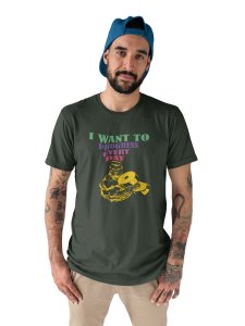 I Want to Progress Everyday, Muscle Man- Yellow, Round Neck Gym Tshirt - Foremost Gifting Material for Your Friends and Close Ones