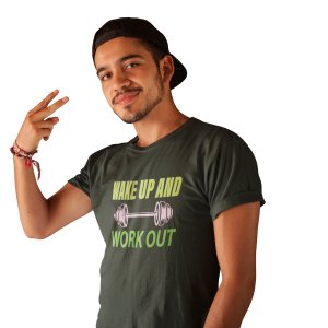 Wake Up and Workout Round Neck Gym Tshirt - Foremost Gifting Material for Your Friends and Close Ones