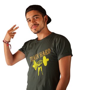 Train Hard Round Neck Gym Tshirt - Foremost Gifting Material for Your Friends and Close Ones