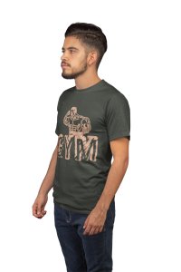 Gym, (BG Orange), Round Neck Gym Tshirt - Foremost Gifting Material for Your Friends and Close Ones