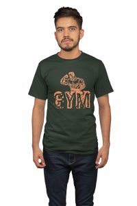 Gym, (BG Orange), Round Neck Gym Tshirt - Foremost Gifting Material for Your Friends and Close Ones