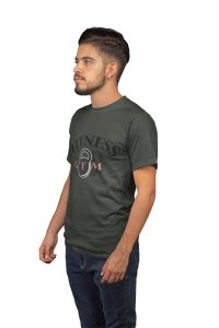 Fitness Gym, (BG 3 Black Locks), Round Neck Gym Tshirt - Foremost Gifting Material for Your Friends and Close Ones