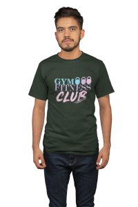 Gym, Fitness, Club, (BG Blue, Violet and Pink), Round Neck Gym Tshirt - Foremost Gifting Material for Your Friends and Close Ones