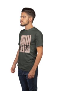 Gym Written in Front of a Flag, Round Neck Gym Tshirt - Foremost Gifting Material for Your Friends and Close Ones