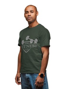 Fitness Gym, 2 Dumbles, Round Neck Gym Tshirt - Foremost Gifting Material for Your Friends and Close Ones
