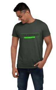 Unlimited, No Pain, No Gain, (BG Black and Green), Round Neck Gym Tshirt - Foremost Gifting Material for Your Friends and Close Ones