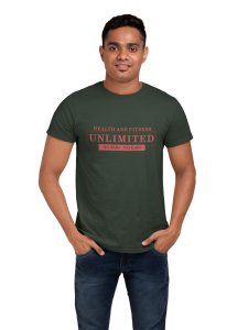 Health and Fitness, Unlimited, No Pain, No Gain, (BG Light Brown), Round Neck Gym Tshirt - Foremost Gifting Material for Your Friends and Close Ones