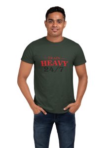 Train Heavy, Round Neck Gym Tshirt - Foremost Gifting Material for Your Friends and Close Ones