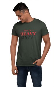 Train Heavy, Round Neck Gym Tshirt - Foremost Gifting Material for Your Friends and Close Ones