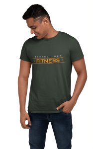 Bodybuilder, Fitness, (BG White and Yellow), Round Neck Gym Tshirt - Foremost Gifting Material for Your Friends and Close Ones