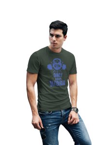 Only Hard Work Shaded Blue Printed Round Neck Gym Tshirt - Foremost Gifting Material for Your Friends and Close Ones