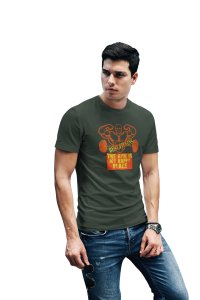 The Gym Is My Happy Place, (BG Orange), Round Neck Gym Tshirt - Foremost Gifting Material for Your Friends and Close Ones