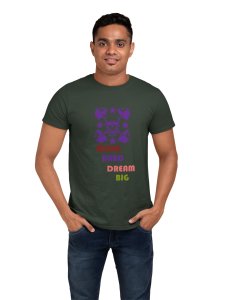 Word Hard, Dream Big, (BG Violet Skull), Round Neck Gym Tshirt - Foremost Gifting Material for Your Friends and Close Ones