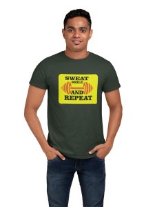 Sweat, Smile and Repeat Round Neck Gym Tshirt - Foremost Gifting Material for Your Friends and Close Ones