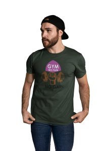 No Pain, No Gain Round Neck Gym Tshirt (Brown,Violet, Black) - Foremost Gifting Material for Your Friends and Close Ones