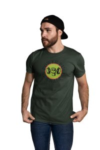 Power Full Fitness,(BG Green), Round Neck Gym Tshirt - Foremost Gifting Material for Your Friends and Close Ones