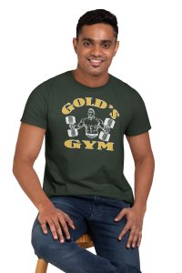 Gold's Gym, (BG Golden), Round Neck Gym Tshirt - Foremost Gifting Material for Your Friends and Close Ones