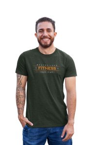 Bodybuilder Fitness Between Parallel Lines, Round Neck Gym Tshirt - Foremost Gifting Material for Your Friends and Close Ones