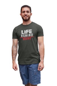 Life Behind Bars, Round Neck Gym Tshirt (BG White, Red) - Foremost Gifting Material for Your Friends and Close Ones