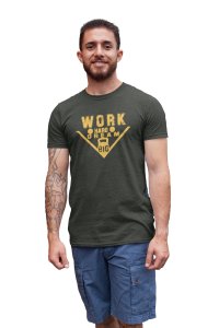 Work Hard, Dream Big, (BG Golden), Round Neck Gym Tshirt - Foremost Gifting Material for Your Friends and Close Ones