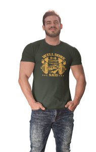 Welldone Is Better Than Well Said, (BG Golden) Round Neck Gym Tshirt - Foremost Gifting Material for Your Friends and Close Ones