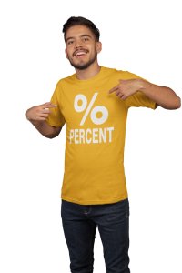 Percent (Yellow T) -Tshirts for Maths Lovers - Foremost Gifting Material for Your Close Ones