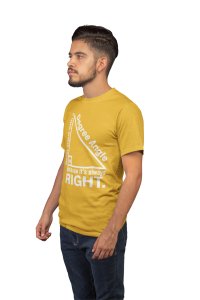 90Degree triangle (Yellow T) -Tshirts for Maths Lovers - Foremost Gifting Material for Your Close Ones