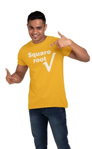 Square Root (Yellow T) -Tshirts for Maths Lovers - Foremost Gifting Material for Your Close Ones