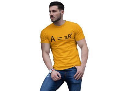 A=PieR2 (Yellow T) -Tshirts for Maths Lovers - Foremost Gifting Material for Your Close Ones