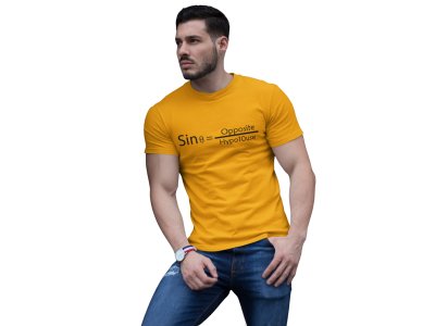Sin thita= opposite/hypo10use (Yellow T) -Tshirts for Maths Lovers - Foremost Gifting Material for Your Close Ones