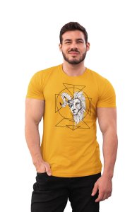 Half Ram, Half lion, (Yellow T) - Printed Zodiac Sign Tshirts - Made especially for astrology lovers people