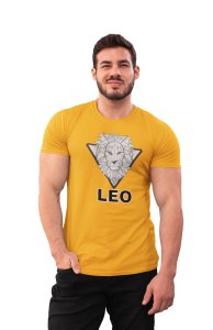 Leo symbol (Yellow T) - Printed Zodiac Sign Tshirts - Made especially for astrology lovers people