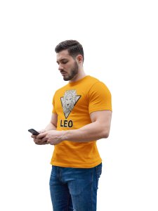Leo symbol (Yellow T) - Printed Zodiac Sign Tshirts - Made especially for astrology lovers people