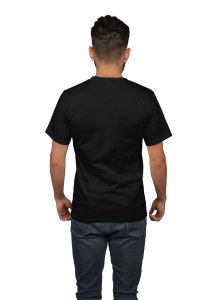 Love my tattoed wife(Shaded text) -printed family themed cotton blended half-sleeve t-shirts made for men (black)