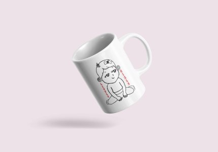 Little Girls- line art themed printed ceramic white coffee and tea mugs/ cups