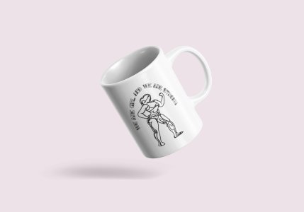 We are Girls - line art themed printed ceramic white coffee and tea mugs/ cups