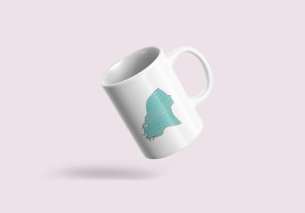 Blue Lady - line art themed printed ceramic white coffee and tea mugs/ cups